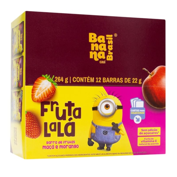 Barra Frutalalá Kids Maçã E Morango Display 12X22g Banana Brasil