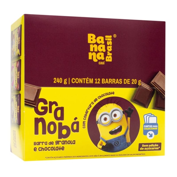 Barra Granobá Kids C/ Cobertura De Chocolate Display 12X20g Banana Brasil