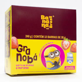 Barra Granobá Kids Morango C/ Cobertura De Iogurte Display 12X20g Banana Brasil