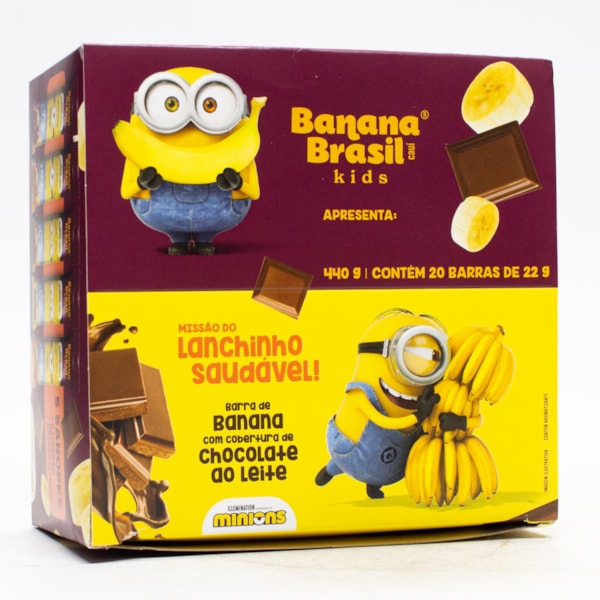 Barra Kids Banana C/ Cobertura De Chocolate Ao Leite Display 20X22g Banana Brasil