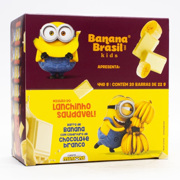 Barra Kids Banana C/ Cobertura De Chocolate Branco Display 20X22g Banana Brasil