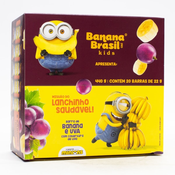 Barra Kids Banana E Uva C/ Cobertura De Uva Display 20X22g Banana Brasil