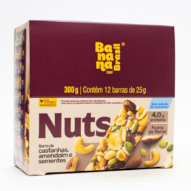 Barra Nuts Castanhas, Amendoim E Sementes Display 12X25g Banana Brasil