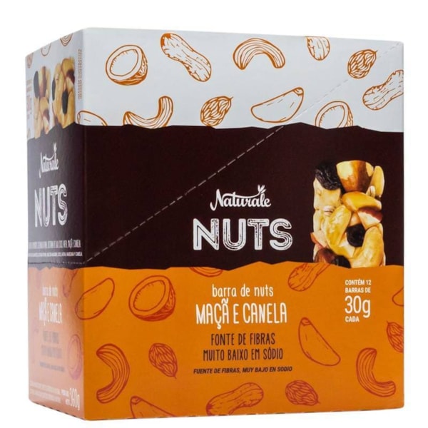 Barra Nuts Naturale Maçã e Canela Display 12x30g - Naturale