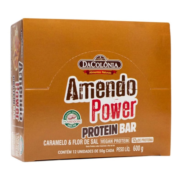 Barra Proteica Amendo Power Sabor Caramelo & Flor De Sal Display 12X50g Dacolonia