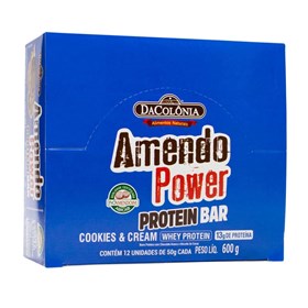Barra Proteica Amendo Power Sabor Cookies & Cream Display 12X50g Dacolonia