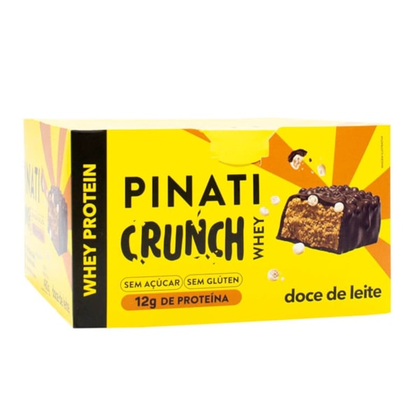 Barra Proteica Crunch Whey Sabor Doce De Leite Display 12X40g Pinati