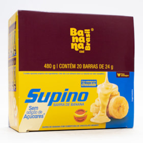 Barra Supino Banana C/ Chocolate Branco Zero Açúcar Display 20X24g Banana Brasil