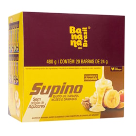 Barra Supino Banana, Nozes E Damasco Zero Açúcar Display 20X24g Banana Brasil