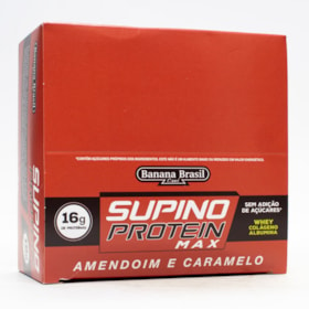 Barra Supino Protein Amendoim C/ Caramelo Max Sem Açúcar Display 9X46g Banana Brasil