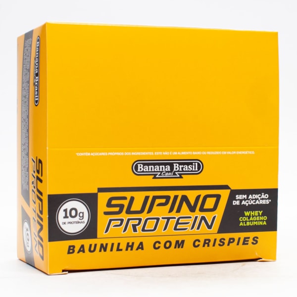 Barra Supino Protein Baunilha Com Crispies Sem Açúcar Display 12X30g Banana Brasil