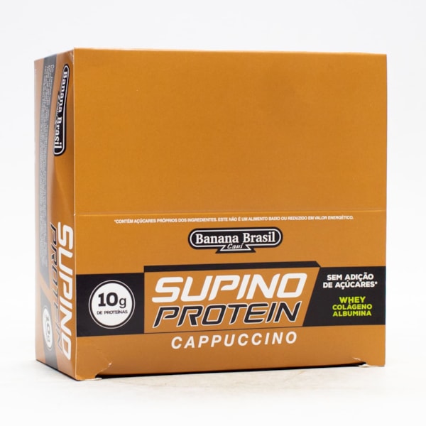 Barra Supino Protein Cappuccino Sem Açúcar Display 12X30g Banana Brasil