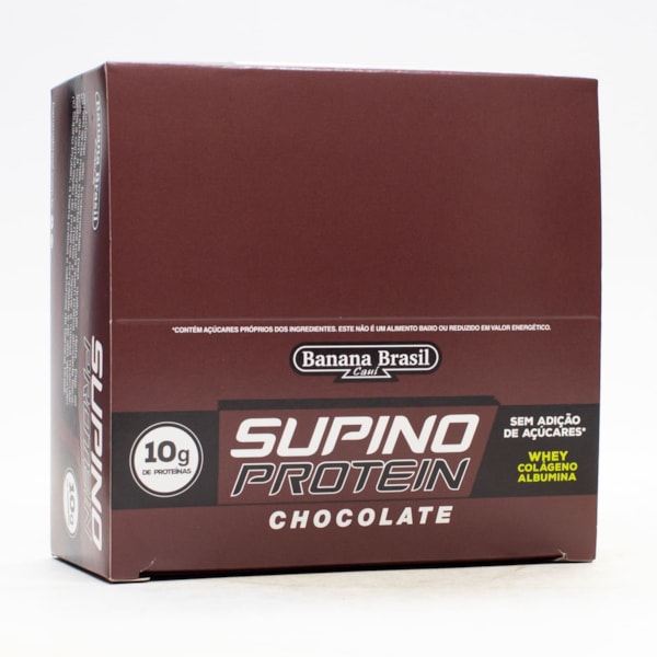 Barra Supino Protein Chocolate Sem Açúcar Display 12X30g Banana Brasil