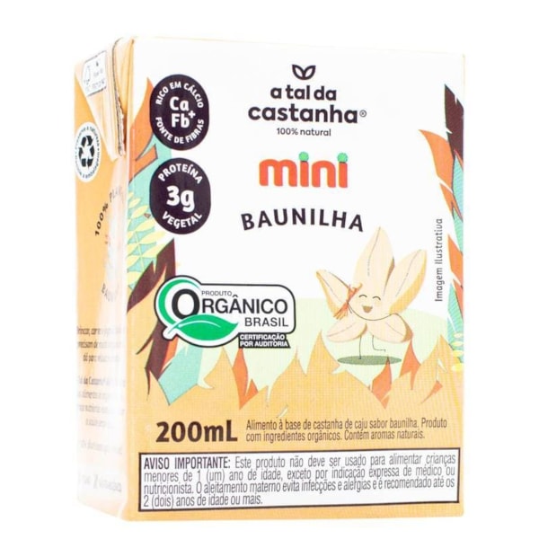 Bebida de Castanha de Caju Sabor Baunilha Mini 200ml A Tal Da Castanha