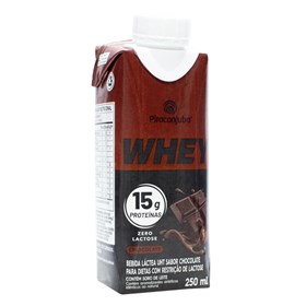 Bebida Láctea c/ Whey 15g Sabor Chocolate Zero Lactose e Açúcar 250ml Piracanjuba