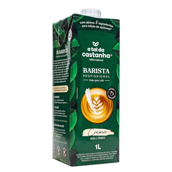 Bebida Vegetal Barista C/ Aveia E Castanha De Caju Para Preparos Com Café 1L A Tal Da Castanha