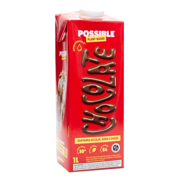 Bebida Vegetal de Castanha de Caju Sabor Chocolate 1l Possible