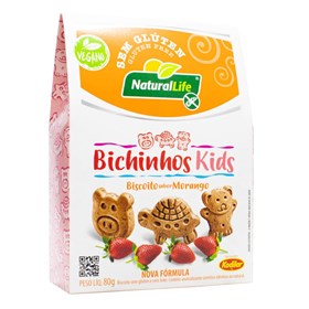Bichinhos Kids Sabor Morango Vegano S/ Glúten 80g Natural Life
