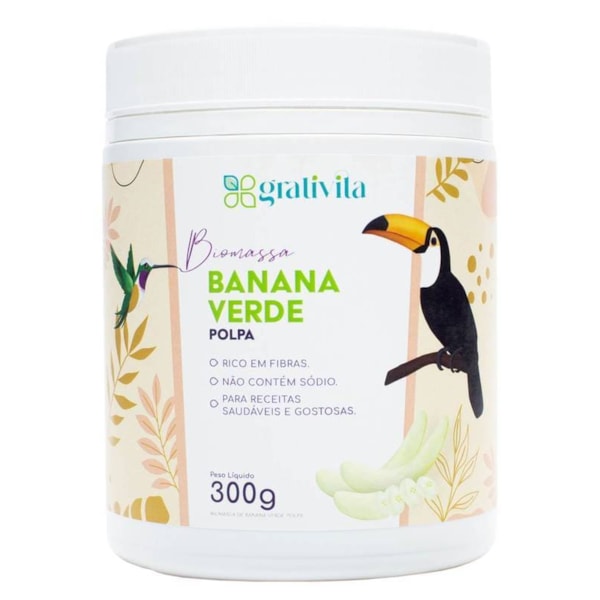 Biomassa de Banana Verde Polpa 300g Grativita