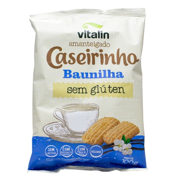 Biscoito Caseirinho Amanteigado Sabor Baunilha 100g Vitalin