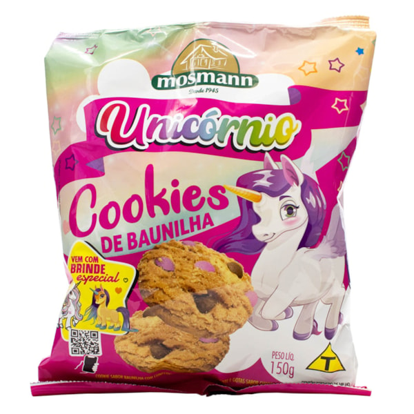 Biscoito Cookie Sabor Baunilha Unicórnio 150g Mosmann