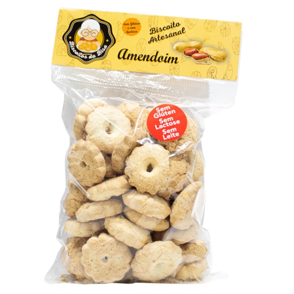 Biscoito de Amendoim s/ Glúten 200g Biscoitos da Bisa