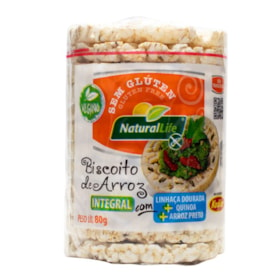 Biscoito De Arroz Grande Linhaça Dourada, Quinoa E Arroz Preto S/Glúten Natural Life