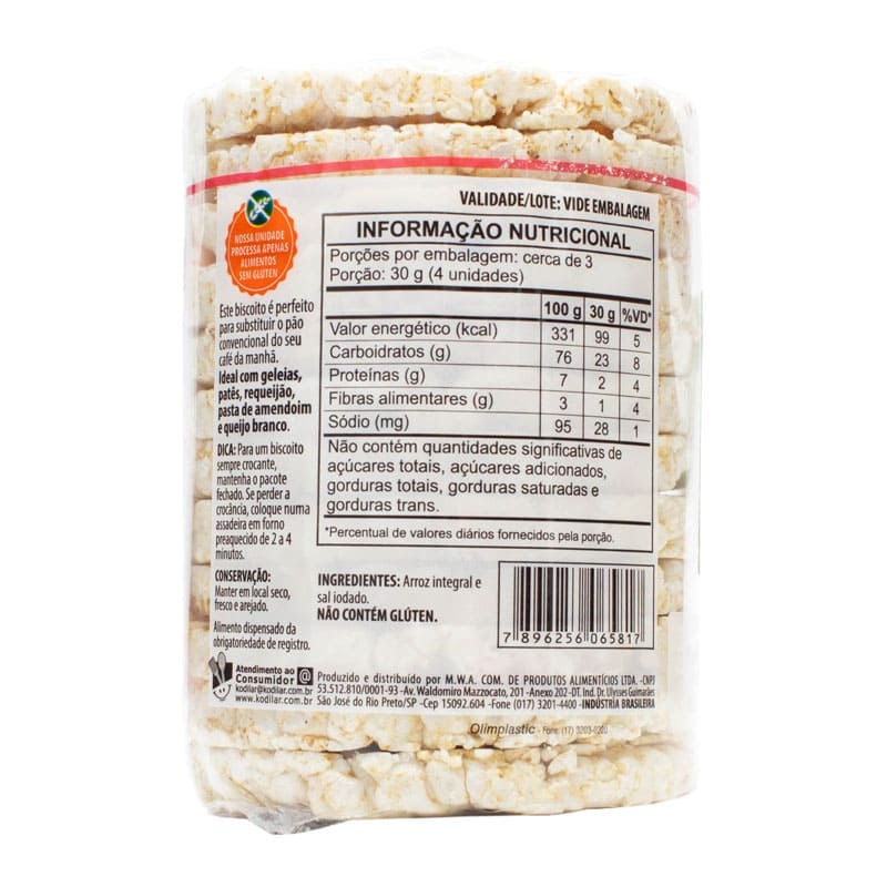 Biscoito de Arroz Grande s/ Glúten 80g - Natural Life