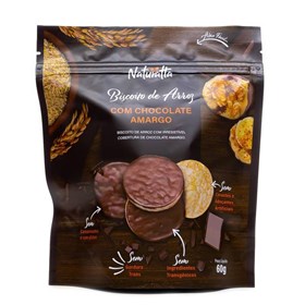 Biscoito de Arroz Integral c/ Cobertura Chocolate Amargo 60g Naturatta