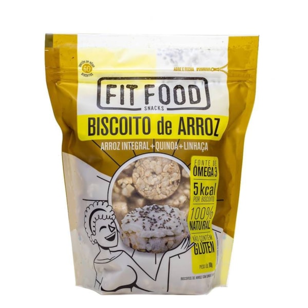 Biscoito De Arroz Quinoa + Linhaça 90g Fit Food