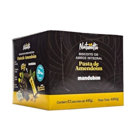 Biscoito De Arroz Recheado Pasta De Amendoim C/ Chocolate Amargo Display 12X40g Naturatta