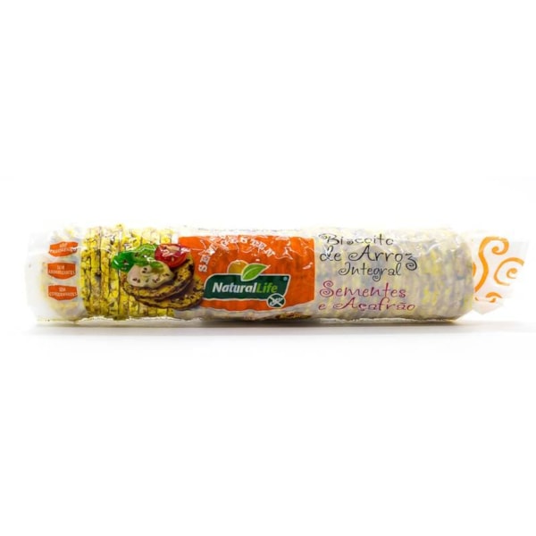 Biscoito de Arroz s/ Gluten Mini c/ Sementes e Açafrão 80g - Natural Life