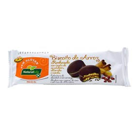 Biscoito de Arroz s/ Gluten Recheado c/ Pasta de Amendoim, Alfarroba e Canela 40g - Natural Life