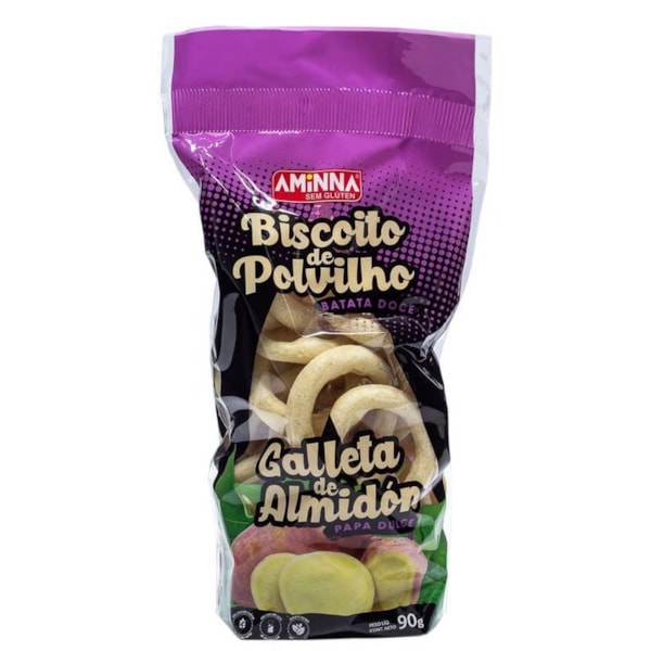 Biscoito de Polvilho c/ Batata Doce s/ Glúten 90g – Aminna