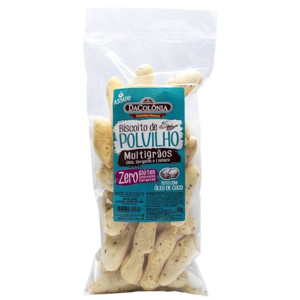 Biscoito De Polvilho Multigrãos S/ Glúten 60g Dacolonia