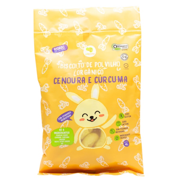 Biscoito de Polvilho Orgânico Sabor Cenoura E Curcúma 40g Crilancha