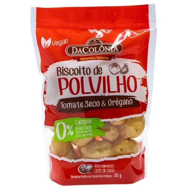 Biscoito De Polvilho Sabor Tomate Seco E Orégano S/ Glúten 30g Dacolonia