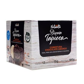 Biscoito de Tapioca c/ Cobertura Chocolate Amargo Zero Açúcar Display 12x15g Naturatta