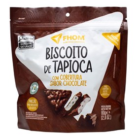 Biscoito de Tapioca coberto com Chocolate  60g - FHOM