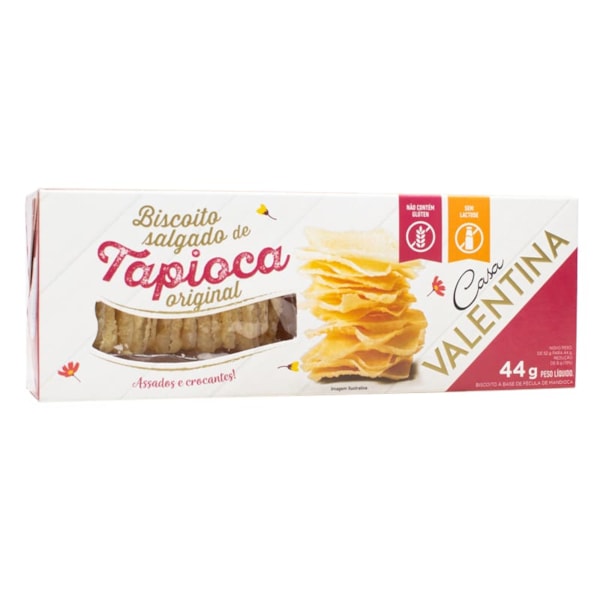 Biscoito De Tapioca Original S/ Glúten 44g Casa Valentina