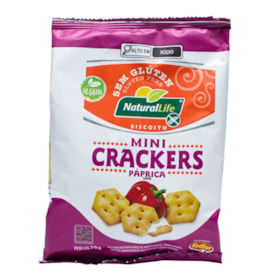 Biscoito Mini Cracker Sabor Páprica Vegano S/Glúten 70g Natural Life