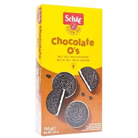 Biscoito O's de chocolate recheado com creme de leite 165g Schär