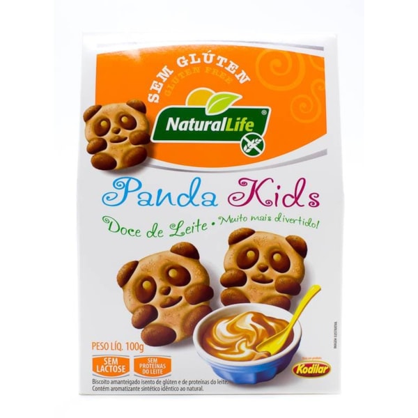 Biscoito Panda Kids s/ Gluten s/ Lactose sabor Doce de Leite 100g - Natural Life