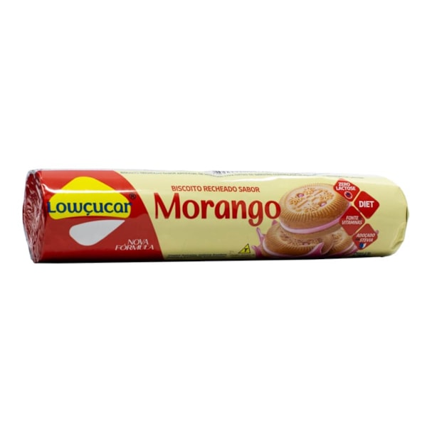 Biscoito Recheado Sabor Morango S/ Açucar S/ Lactose 120g Lowçucar