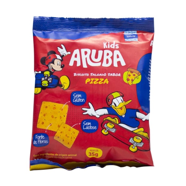 Biscoito Salgado Sabor Pizza Mickey Kids 35g Aruba