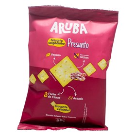Biscoito Salgado Sabor Presunto S/ Glúten 50g Aruba