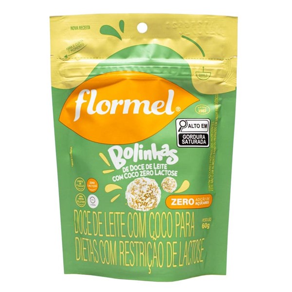 Bolinha De Doce De Leite C/ Coco Zero Lactose 60g Flormel