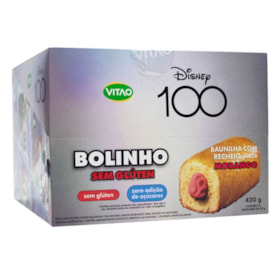 Bolinho De Baunilha C/ Cobertura Sabor Morango Disney S/ Glúten Display 12X35g Vitao