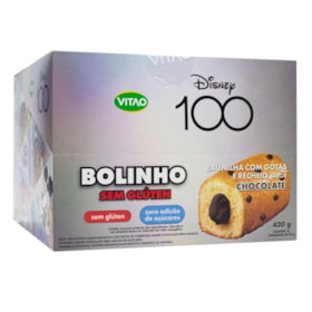 Bolinho De Baunilha C/ Gotas E Recheio Sabor Chocolate Disney S/ Glúten Display 12X35g Vitao