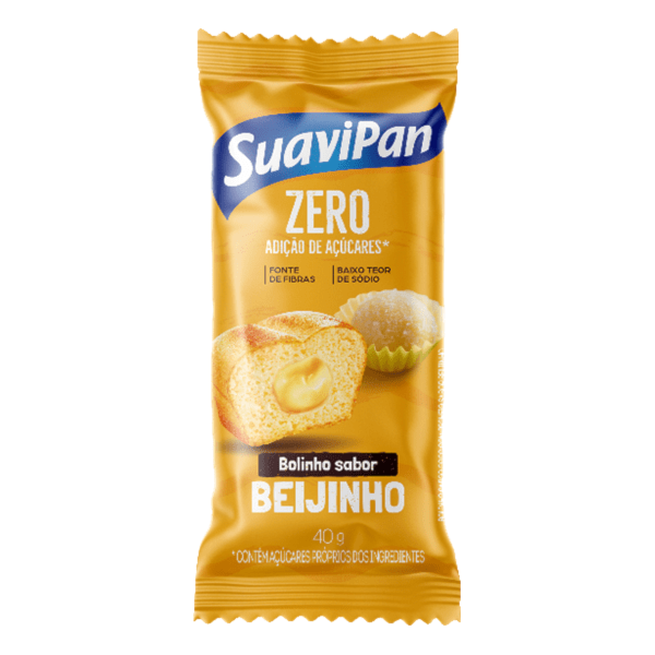 Bolinho De Beijinho Zero Açúcar Display 12X40g Suavipan